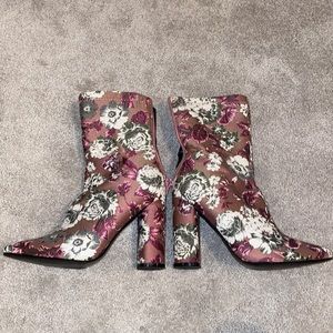 Gorgeous pink floral booties